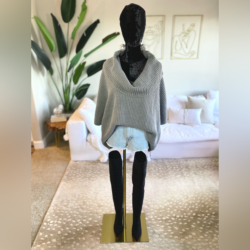 Express knit poncho sweater